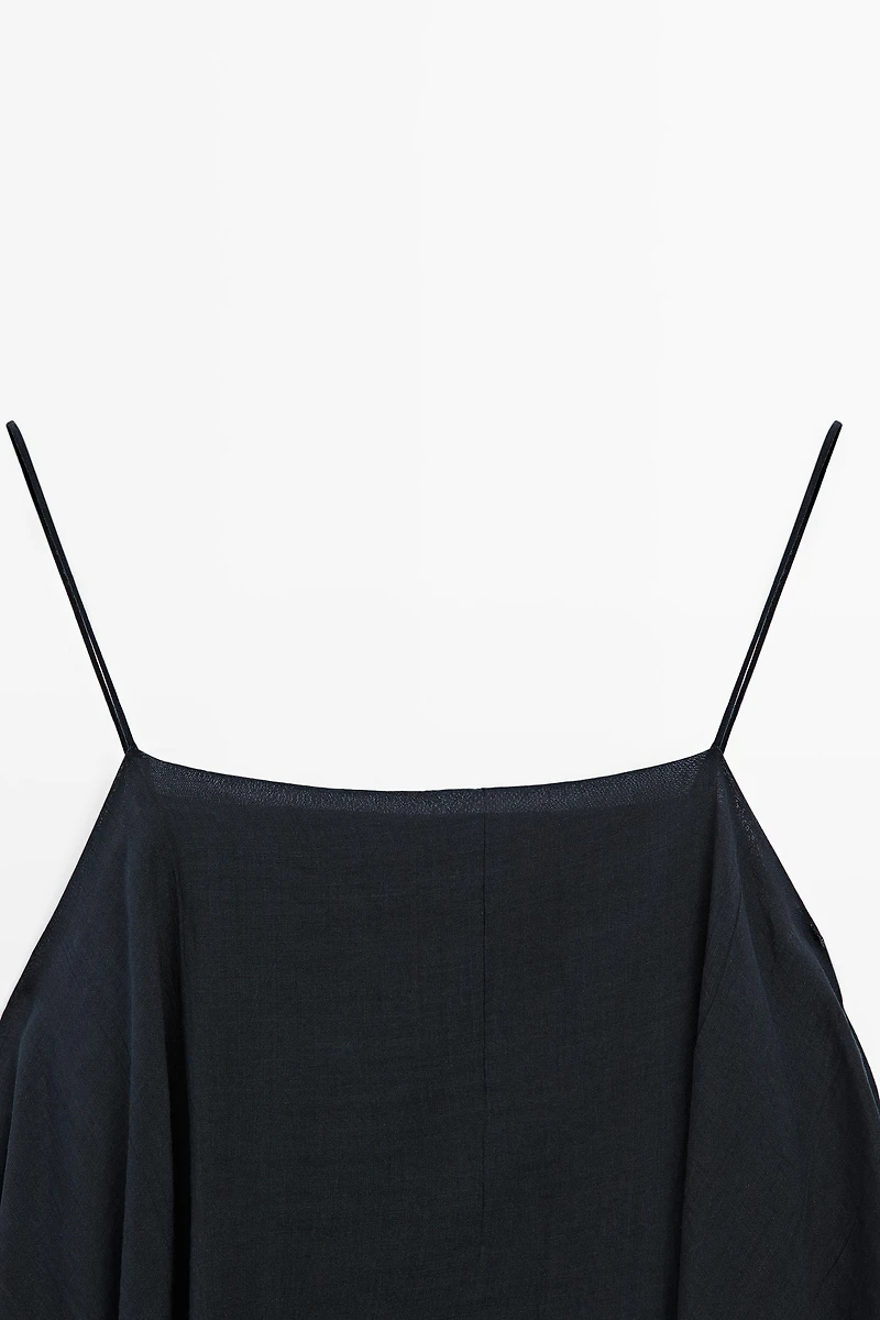 Robe midi à volant asymétrique