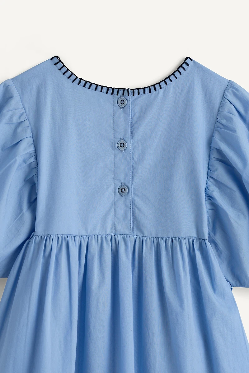 LIMITED EDITION EMBROIDERED ELASTICIZED FLORAL DRESS