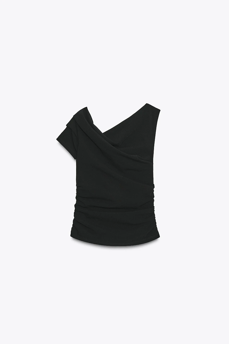 ASYMMETRIC RUCHED TOP
