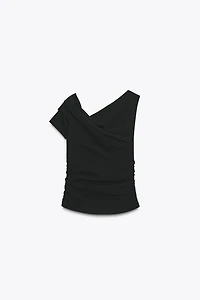ASYMMETRIC RUCHED TOP