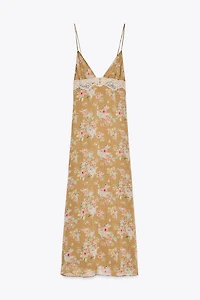 FLORAL PRINT LACE MIDI DRESS