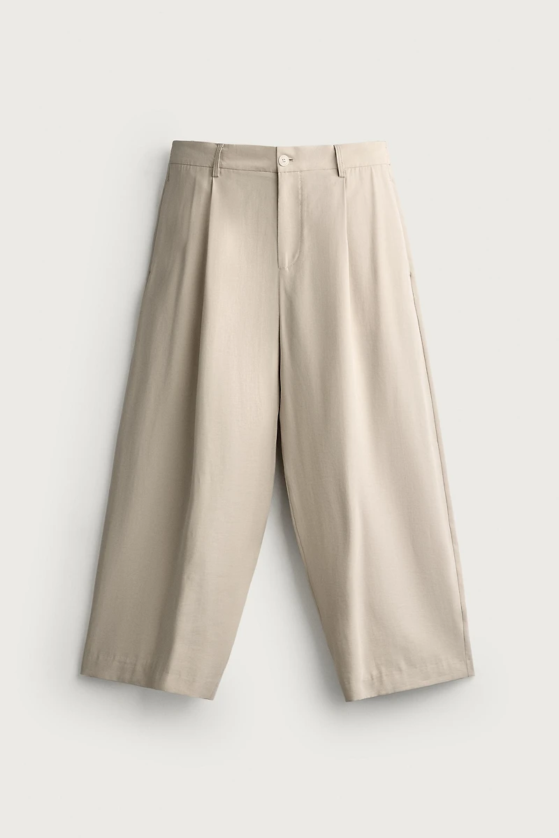 PLEATED RELAXED-FIT PANTS
