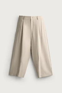 PLEATED RELAXED-FIT PANTS