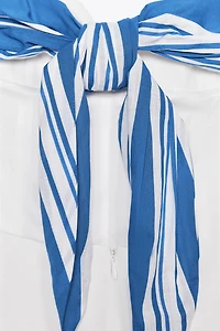 STRIPED HANDKERCHIEF CUT OUT SHORT JUMPSUIT