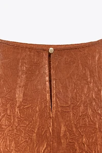 WRINKLED EFFECT SATIN TOP