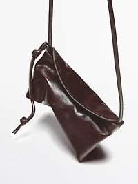 Nappa leather crossbody pouch bag