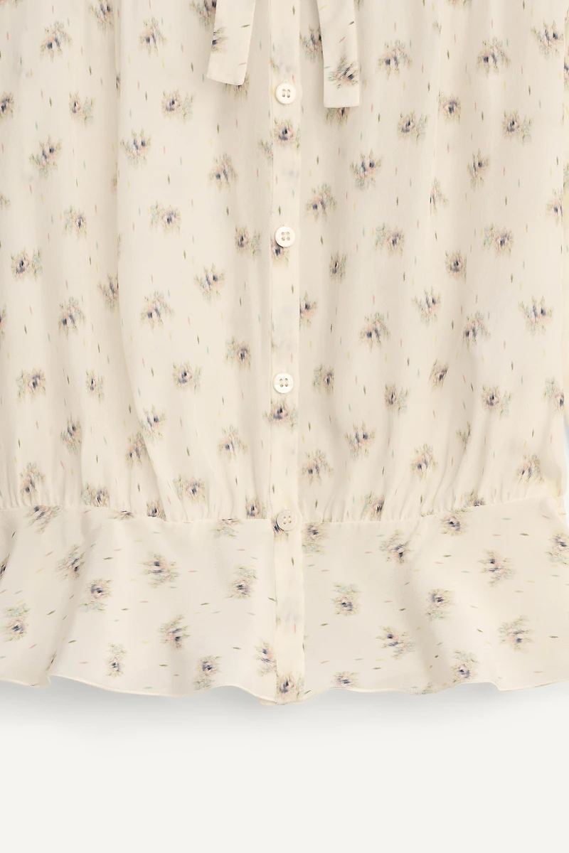 LIMITED EDITION PRINTED BLOUSE WITH TIES