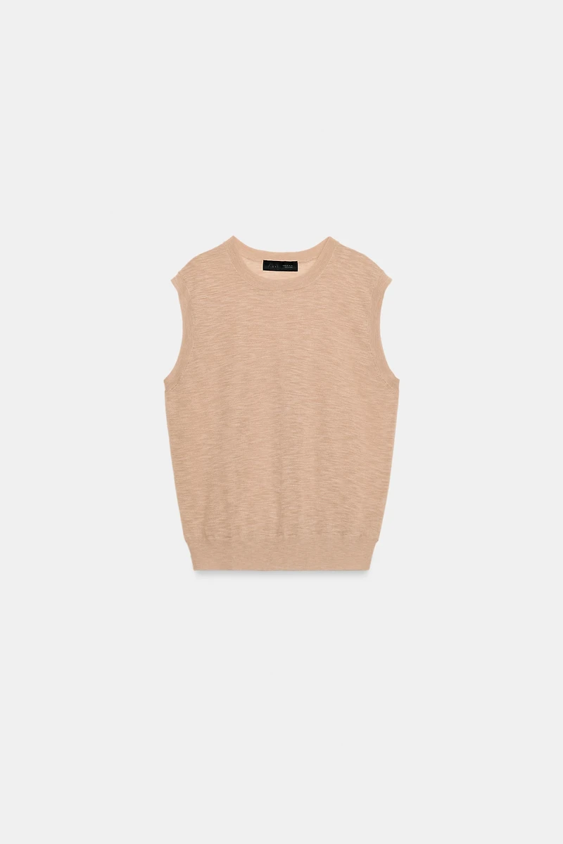 TOP EN MAILLE EXTRAFINE AVEC LAINE