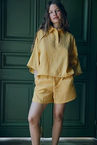 STRIPED PRINT SHORTS