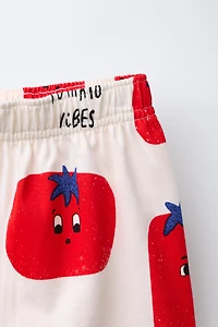 ENSEMBLE DE JOGGING T-SHIRT ET BERMUDA TOMATES