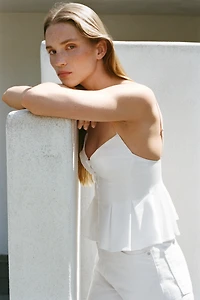 PLEATED POPLIN TOP