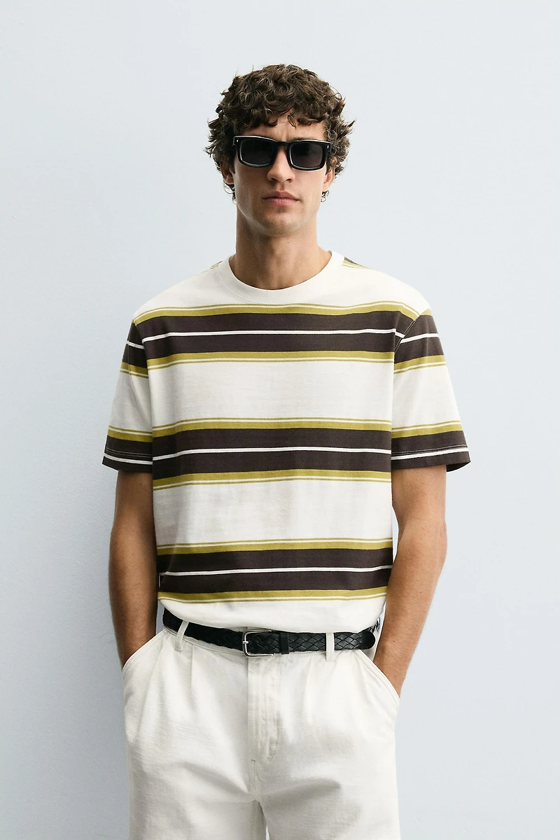 TEE-SHIRT JACQUARD RAYURES