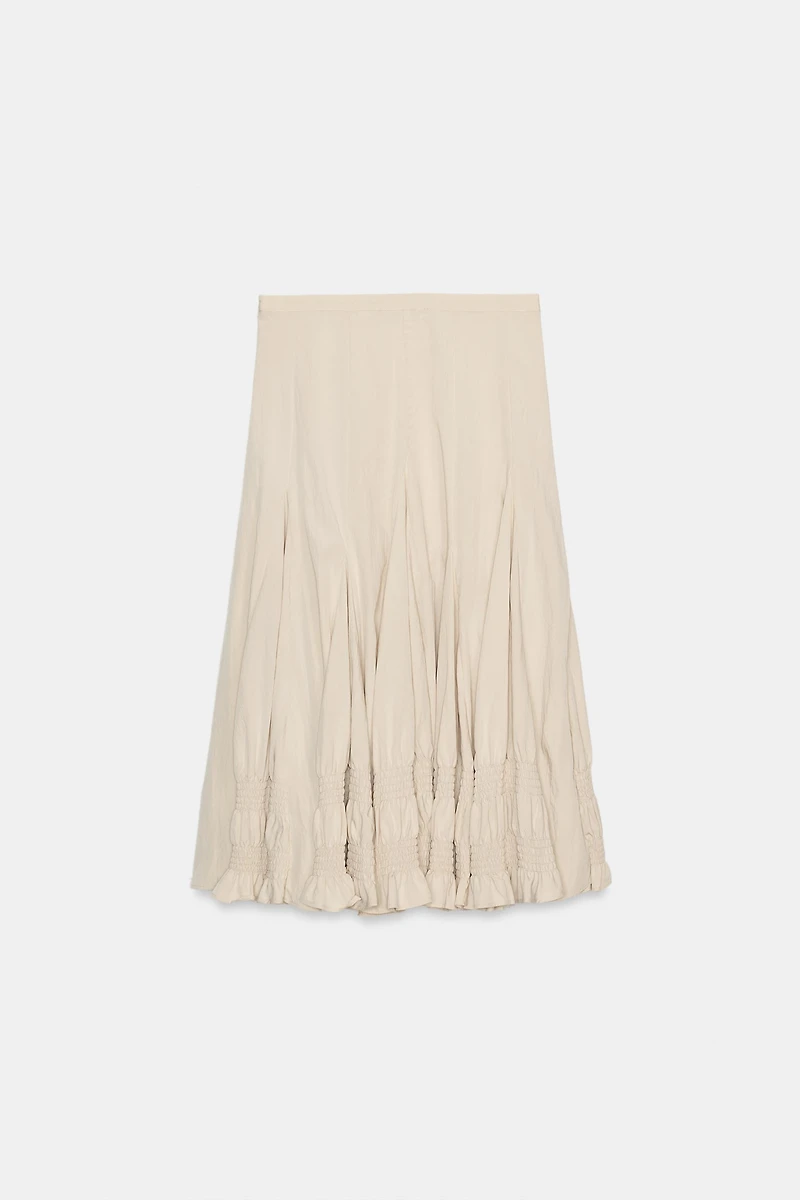 GODET MIDI SKIRT