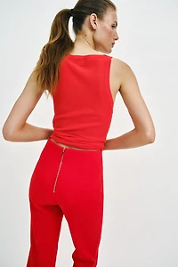 HIGH-WAISTED PANTS WITH BACK ZIP