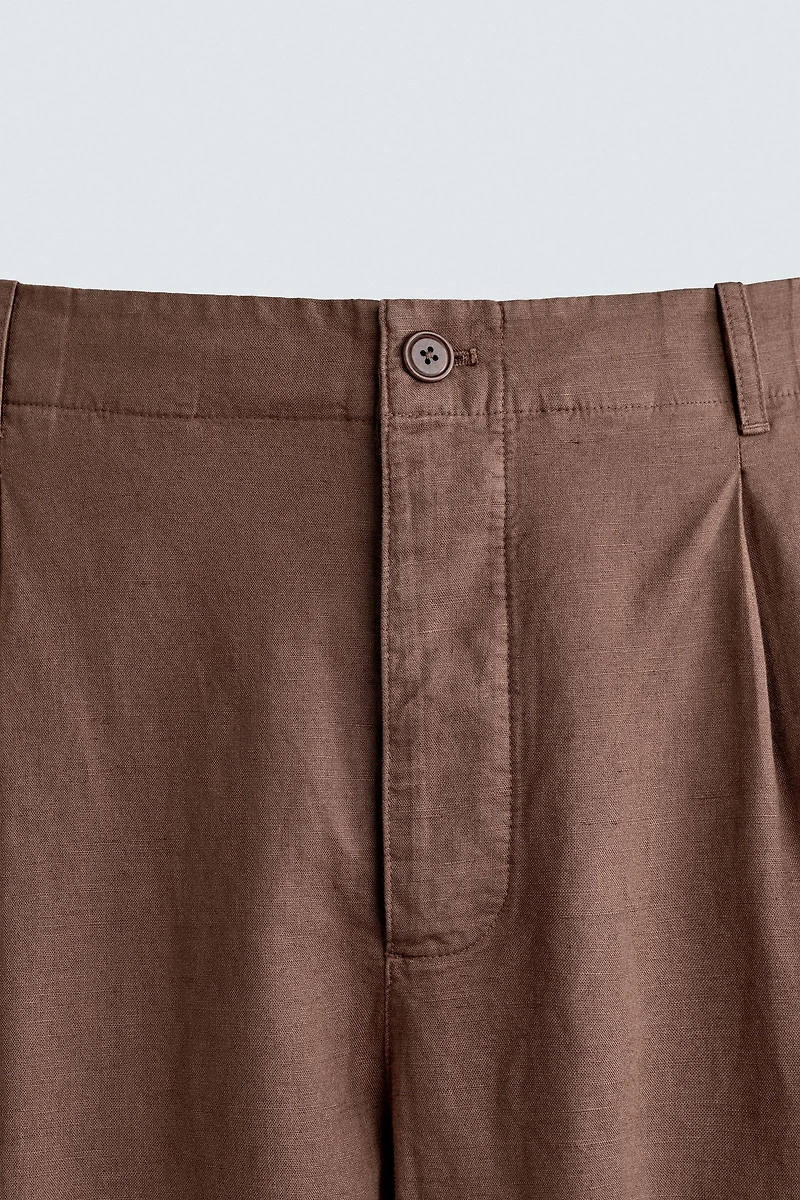 HEMP AND COTTON RELAXED FIT PANTS