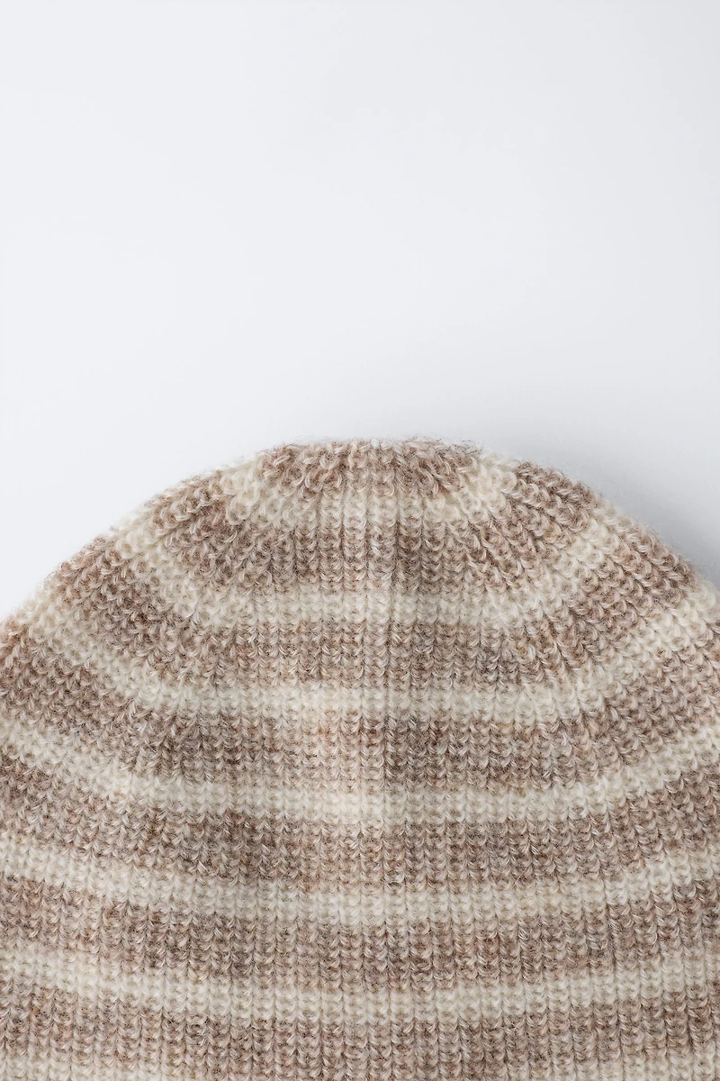STRIPED WOOL AND CASHMERE HAT