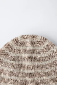 STRIPED WOOL AND CASHMERE HAT