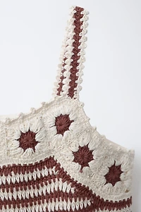COMBINED CROCHET KNIT TOP