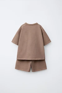 PLAIN JOGGING T-SHIRT AND SHORTS SET