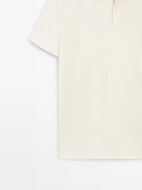 Short sleeve polo shirt with contrast seam detail