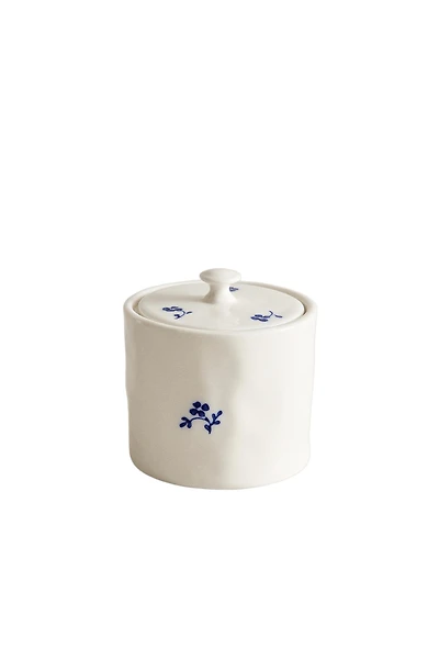 PORCELAIN SUGAR BOWL WITH FLORAL DETAIL