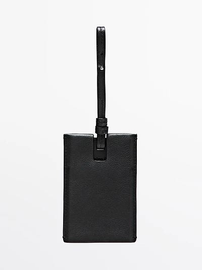 Étiquette de voyage en cuir nappa