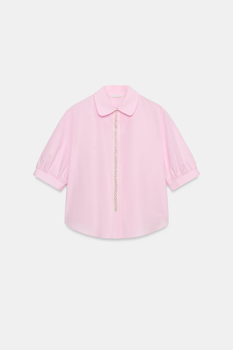 SHORT SLEEVE SHIRT WITH PEARLS