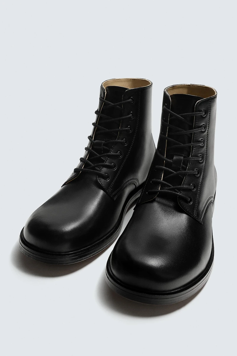LIMITED EDITION LEATHER LACE-UP BOOTS