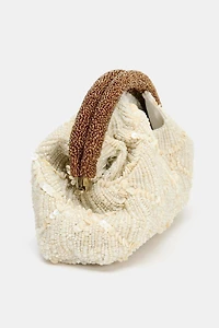 APPLIQUE CLUTCH BAG