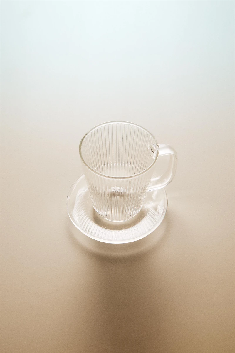 BOROSILICATE GLASS COFFEE CUP AND SAUCER