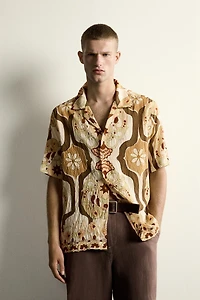 ABSTRACT PRINT FLOWY SHIRT