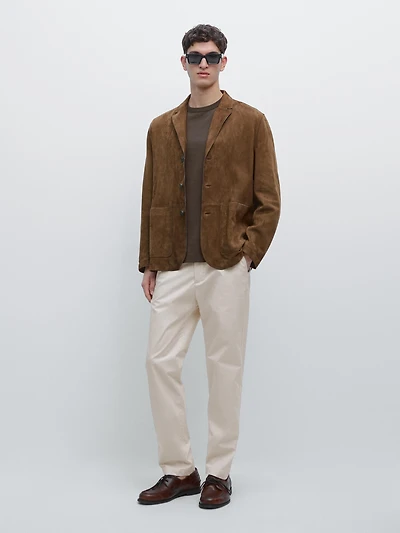 Jogger fit poplin trousers