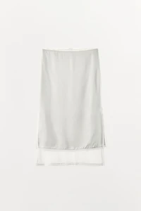COMBINED SATIN MIDI SKIRT