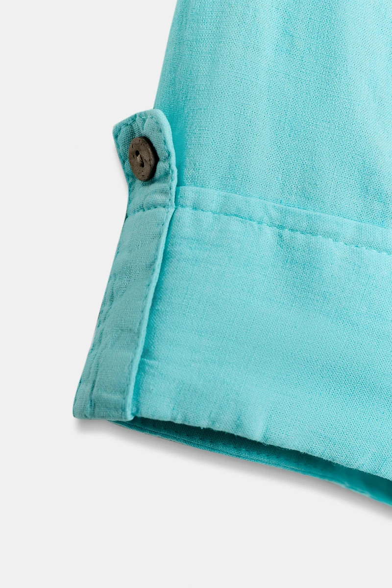LINEN BLEND SHORT SHIRT