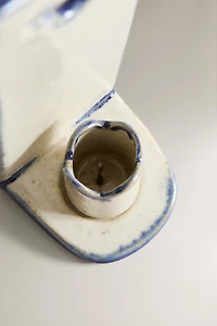 CERAMIC CANDLESTICK WITH CONTRAST EDGE