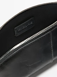 Nappa leather pencil case