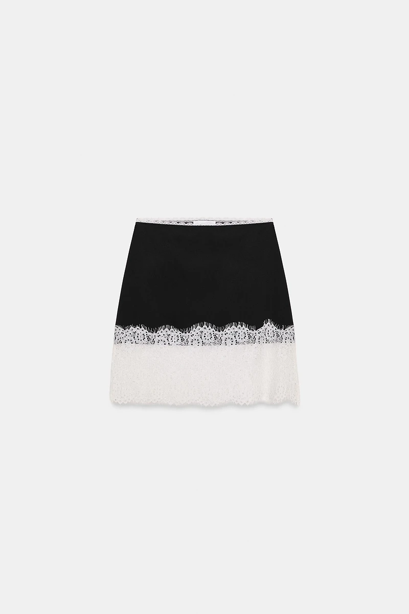 COMBINATION LACE MINI SKIRT