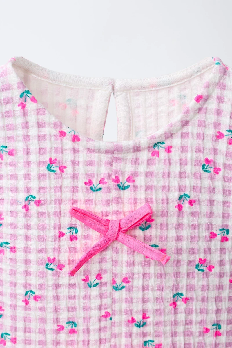 ROBE IMPRIMÉ À RAYURES ET CŒUR