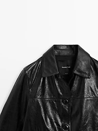 Cropped nappa leather jacket