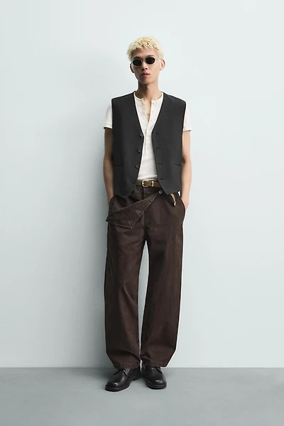 RELAXED FIT OVERALL POCKET PANTS