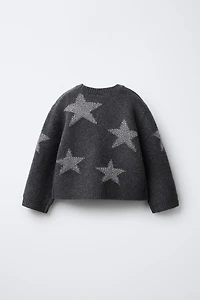 SPARKLY STAR KNIT SWEATER