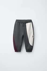 COLOR BLOCK JOGGER PANTS WITH LABEL