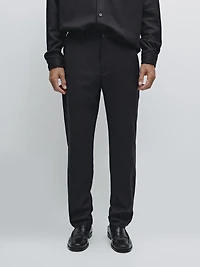 Pantalon en flanelle 100 % laine élastiqué sur le côté