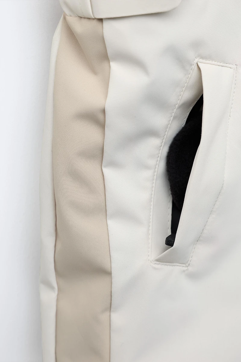 SALOPETTE LONGUE RÉSISTANTE À L'EAU ET AU VENT COLOR BLOCK