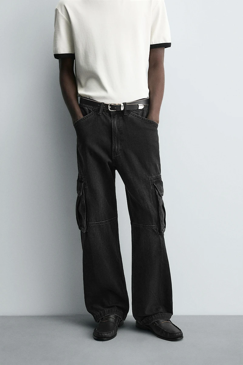 STRAIGHT FIT CARGO JEANS