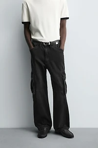 STRAIGHT FIT CARGO JEANS