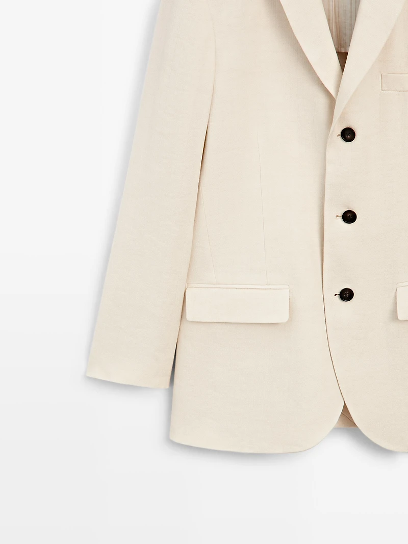 Linen blend suit blazer