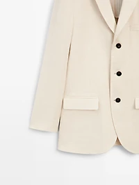 Linen blend suit blazer