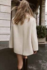 BOUCLÉ DOUBLE-BREASTED MID-LENGTH COAT