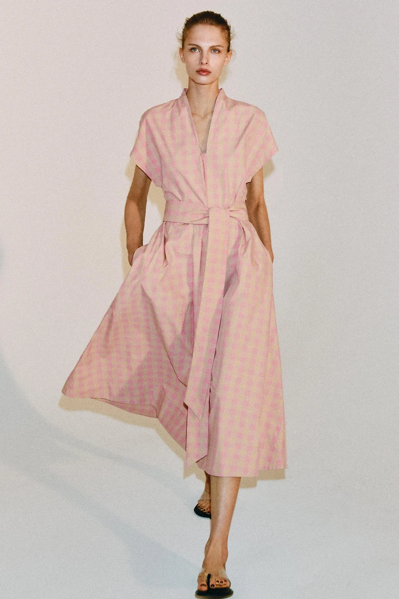 CHECK POPLIN DRESS ZW COLLECTION
